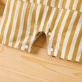 Baby Boy Button Front Striped Tank Romper with Pocket yellowwhite