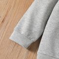 Kid Boy Casual Letter Print Drop Shoulder Grey Cotton Pullover Sweatshirt Light Grey