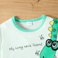 2pcs Kid Boy Animal Dinosaur Print Short-sleeve Cotton Tee and Elasticized Shorts Set Pale Green