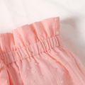 100% Cotton Baby Girl Solid Bow Front Swiss Dot Shorts Pink image 4