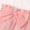 100% Cotton Baby Girl Solid Bow Front Swiss Dot Shorts Pink image 5