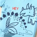 2pcs Baby Boy 100% Cotton Shorts and Cartoon Dinosaur Print Short-sleeve T-shirt Set Color block image 4