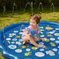 Almofada de respingo para crianças, spray de água, aspersor, piscina rasa, brinquedos de verão de água inflável ao ar livre com alfabeto Azul