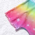 3pcs Kid Girl Tie Dyed Star Print Tank Top & Briefs and Cover ups Swimsuit Set Multi-color