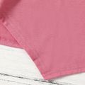Kid Girl Solid Color Irregular Hem Short-sleeve Tee Hot Pink