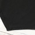 Criança Menina Bainha assimétrica Cor sólida Manga curta T-shirts Preto image 4