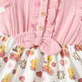Loonry Tunes طفلة صغيرة من القطن بنسبة 100٪ فيونكة تصميم فستان بأكمام رفرفة زهري image 5
