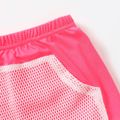 100% Cotton 2pcs Baby Girl Fishnet Splice Textured Letter Print Short-sleeve Zip Top and Skirt Set Roseo