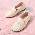 Toddler / Kid Faux Pearl Decor Slip-on Flats Beige image 2