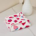Strawberry Print Bath Towel Multifunction Soft Absorbent Coral Fleece Bath Blankets for Household Outdoor Pool Travel Pink