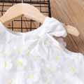 Toddler Girl 3d Butterfly Design Bowknot Design Mesh Princess White Sleeveless Dress White