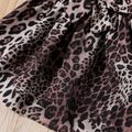 Toddler Girl Leopard Print Ruffled Belted Sleeveless Chiffon Dress Brown