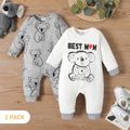 2-Pack Baby Boy/Girl 95% Cotton Long-sleeve Cartoon Koala Print Jumpsuits Set MultiColour