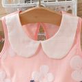 100% Cotton Baby Girl Peter Pan Collar Floral Print Tank Dress Light Pink image 3