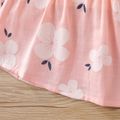 100% Cotton Baby Girl Peter Pan Collar Floral Print Tank Dress Light Pink