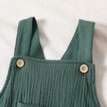 100% Cotton Crepe Baby Boy Solid Overalls with Pocket blackishgreen