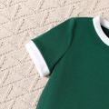 2 unidades Criança Menino Costuras de tecido Avant-garde conjuntos de camisetas verde escuro image 5