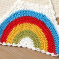 Baby-Mädchen-Regenbogen-Stricktop mit Neckholder zum Binden Mehrfarbig