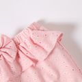 Baby Girl Solid Hollow Out Bowknot Ruffle Shorts Pink