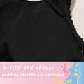 Kid Girl Solid Color Textured Onepiece Swimsuit Black image 5