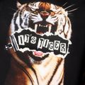 2pcs Kid Boy Animal Tiger Print Short-sleeve Black Tee and Elasticized Shorts Set Black