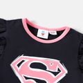 Superman 2-piece Kid Girl Classic Logo Tee and Stripe Pants Cotton Set DeepBlue
