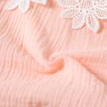 Kid Girl Floral Lace Design Flounce Pink Strap Blouse Pink image 4