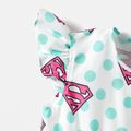 Superman Kid Girl Polka dots Flutter-sleeve Dress Green