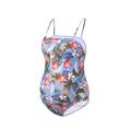 Maternity Floral Print One Piece Swimsuit Blue