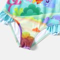 Baby Shark 2pcs Toddler Girl Sea Theme Ruffle Tank Top and Briefs Swimsuit Set/ Onepiece Swimsuit Multi-color