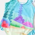 Baby Shark 2pcs Toddler Girl Sea Theme Ruffle Tank Top and Briefs Swimsuit Set/ Onepiece Swimsuit Multi-color