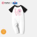 Peppa Pig Family Matching 95% Cotton Short-sleeve Letter Print Black T-shirts Black