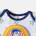Superman Baby Boy Stripe and Stars Super Hero Short-sleeve Bodysuit flowergrey image 4