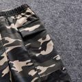 2pcs Toddler Boy Casual Letter Print Tee and Camouflage Print Shorts Set Black