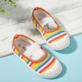 Toddler / Kid Rainbow Pattern Elastic Strap Canvas Casual Shoes Multi-color