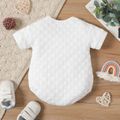 Baby Boy/Girl Rainbow Design White Textured Short-sleeve Romper White