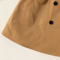 Toddler Girl Double Breasted Belted Letter Design Strap Dress Khaki image 5