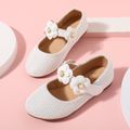 Toddler / Kid Faux Pearl Floral Decor Textured Mary Jane Shoes White image 2
