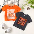 Baby Boy Letter Print Round Neck Short-sleeve T-shirt Orange image 1