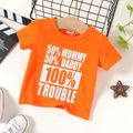 Baby Boy Letter Print Round Neck Short-sleeve T-shirt Orange image 2