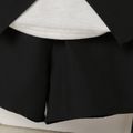 2pcs Toddler Boy Gentleman Suit, Faux-two Vest & Bow tie Design Tee and Black Shorts Set Black image 5