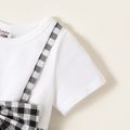 Baby Girl 95% Cotton Short-sleeve Plaid Bow Front Dress BlackandWhite image 3