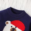 Baby Boy/Girl Polar Bear Pattern Long-sleeve Knitted Sweater Navy image 4
