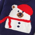 Baby Boy/Girl Polar Bear Pattern Long-sleeve Knitted Sweater Navy image 5