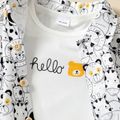 Ready For It Toddler Boy 3pcs Animal Allover Short-sleeve Shirt and White T-shirt and Solid Yellow Shorts Set White