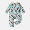 Friends Baby Boy/Girl Allover Print Long-sleeve Snap Jumpsuit Colorful