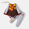 Harry Potter 3-piece Baby Boy Colorblock Bodysuit and Solid Pants Set with Cloak Lightgrey