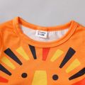 2pcs Baby Boy 100% Cotton Shorts and Cartoon Tiger Print Short-sleeve T-shirt Set Orange image 3
