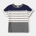 Striped Colorblock Short-sleeve T-shirts for Mom and Me MultiColour
