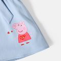 Pappa Pig 2pcs Toddler Girl Letter Print Ruffled Short-sleeve Tee and Button Design Belted Skirt Set Pink